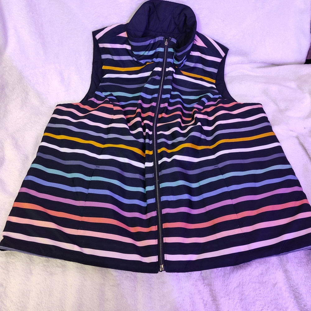 CJ Banks Quilted Dark Blue Vest